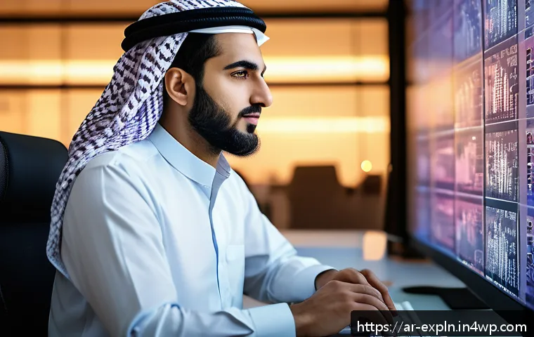 유추의 활용 기술적 문제 해결 사례 - A professional Middle Eastern software engineer in a modern office setting, deeply focused on a larg...