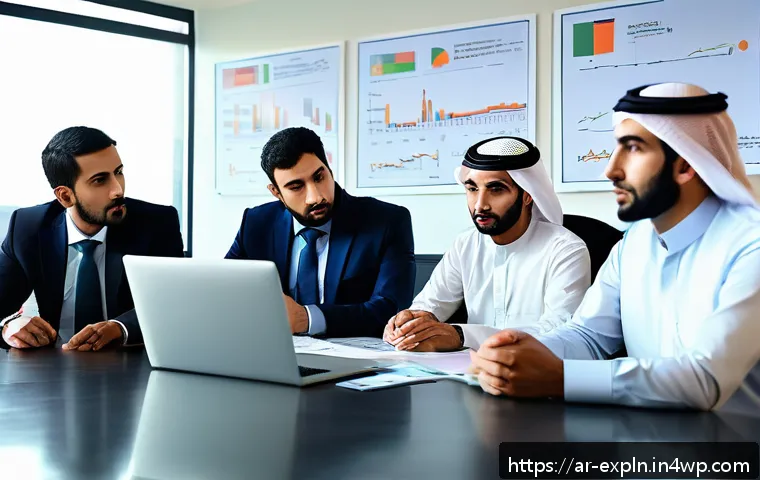 유추의 이해를 돕는 다양한 예시 - A professional Middle Eastern office scene featuring diverse Arabic-speaking colleagues engaged in a...