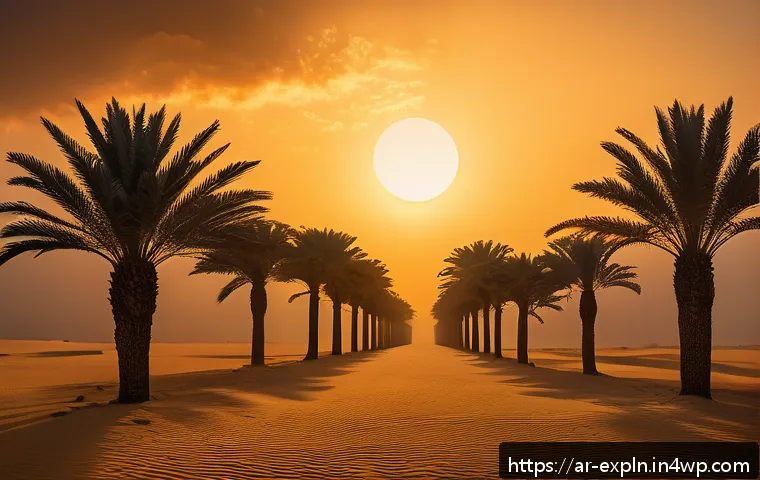 메타포와 유추의 예술적 표현 - An evocative literary scene blending reality and imagination: a serene desert landscape under a gold...